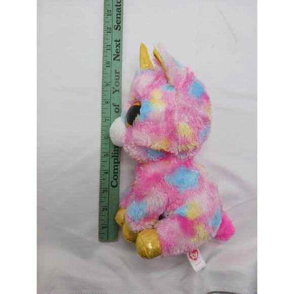 TY Beanie Boos Fantasia 10" Plush Toy Stuffed Animal Unicorn Pink Pastel Glitter - Picture 8 of 9